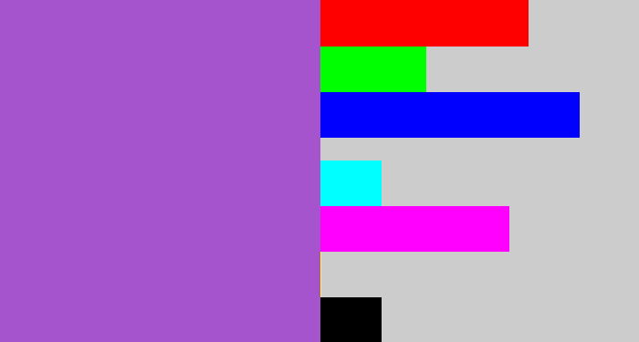 Hex color #a654ce - amethyst