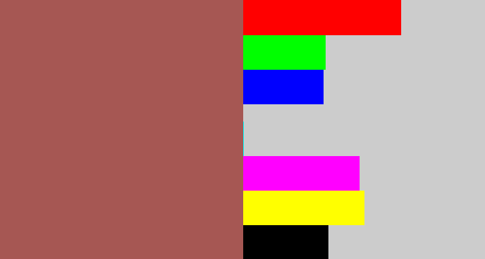 Hex color #a65753 - light maroon