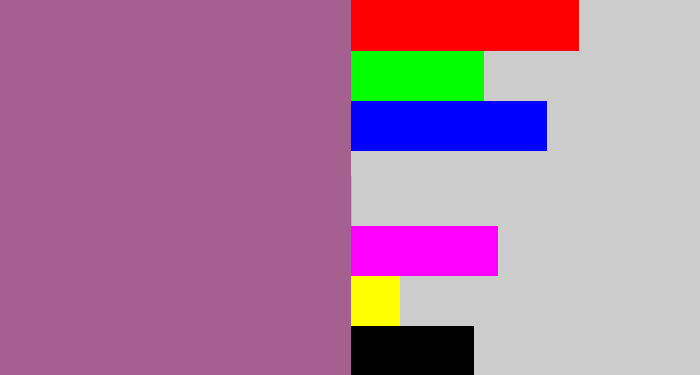 Hex color #a6608f - purpleish