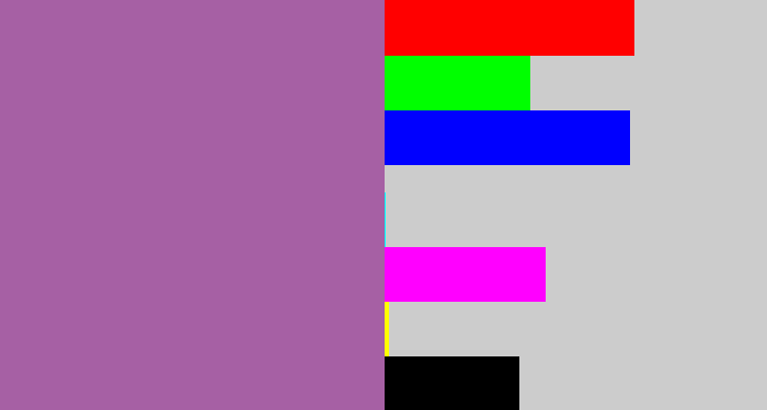 Hex color #a660a4 - dark lilac