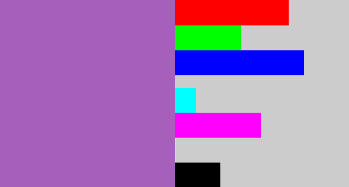 Hex color #a660bc - amethyst