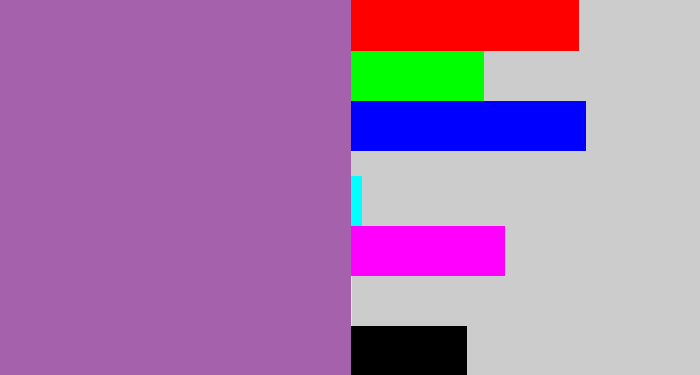 Hex color #a661ac - soft purple