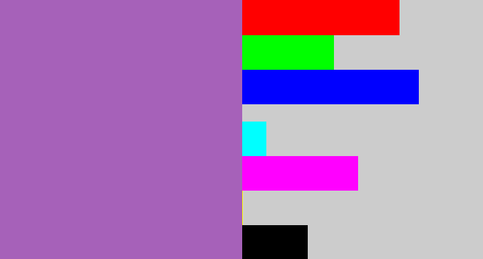 Hex color #a661b9 - amethyst