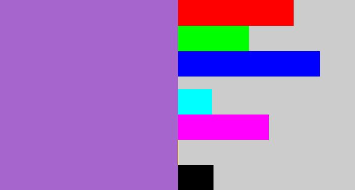 Hex color #a665cd - amethyst