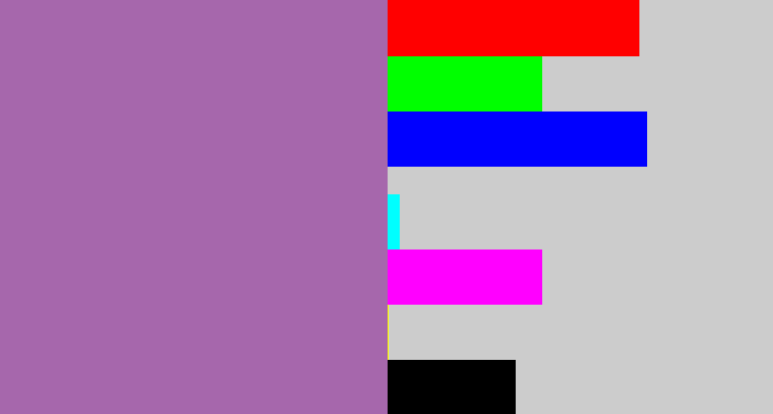 Hex color #a667ac - soft purple