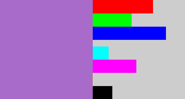 Hex color #a66bc9 - amethyst