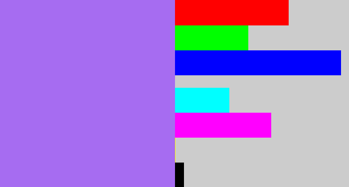 Hex color #a66cf1 - light urple