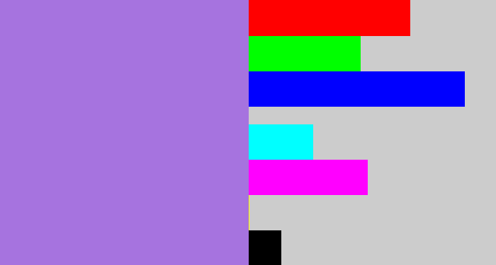 Hex color #a673df - light urple