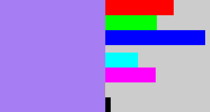 Hex color #a67df2 - light urple