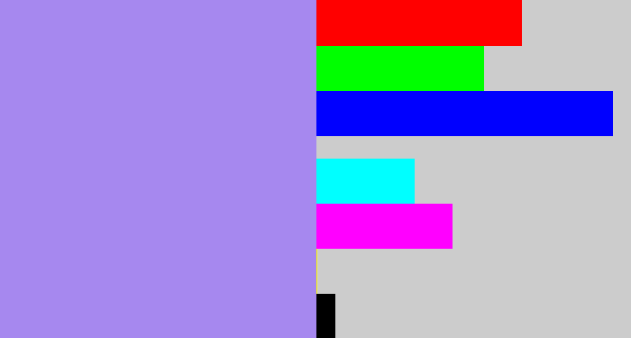 Hex color #a688ef - perrywinkle