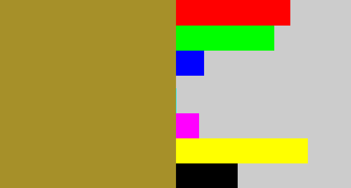Hex color #a69029 - vomit