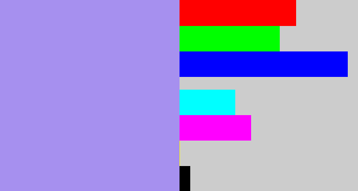 Hex color #a690ef - perrywinkle