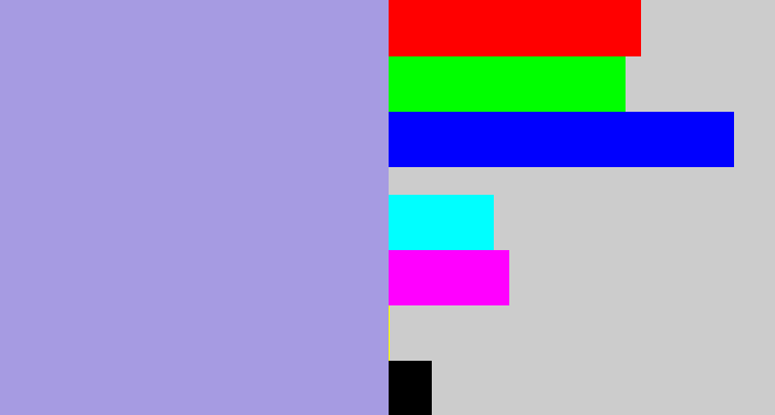 Hex color #a69be2 - pale purple