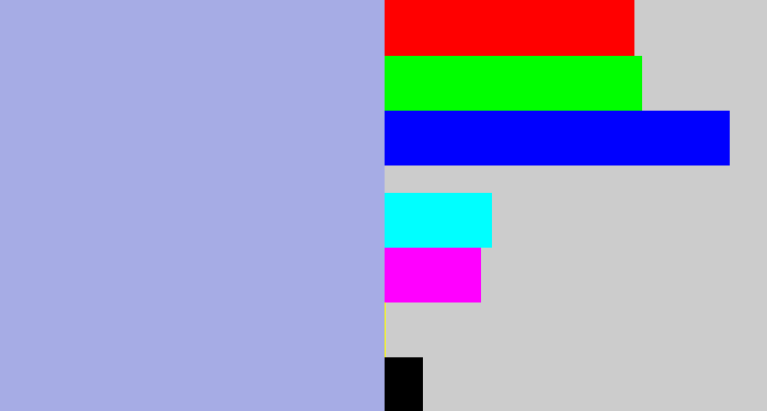 Hex color #a6ace5 - light grey blue