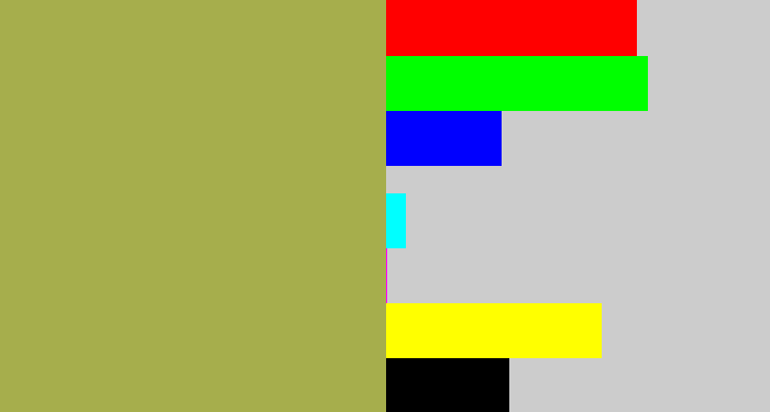 Hex color #a6ae4c - booger