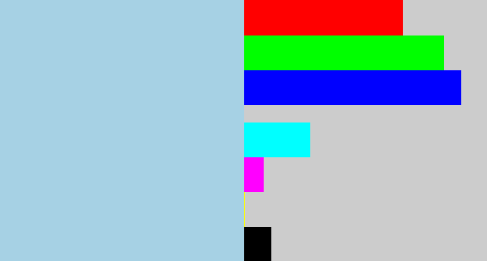 Hex color #a6d1e4 - light blue grey