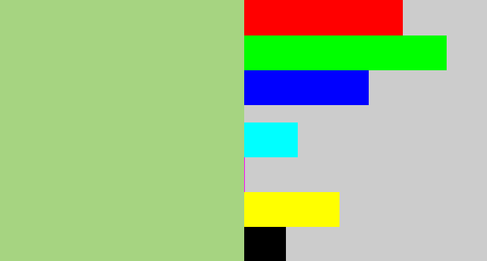 Hex color #a6d481 - pale olive green