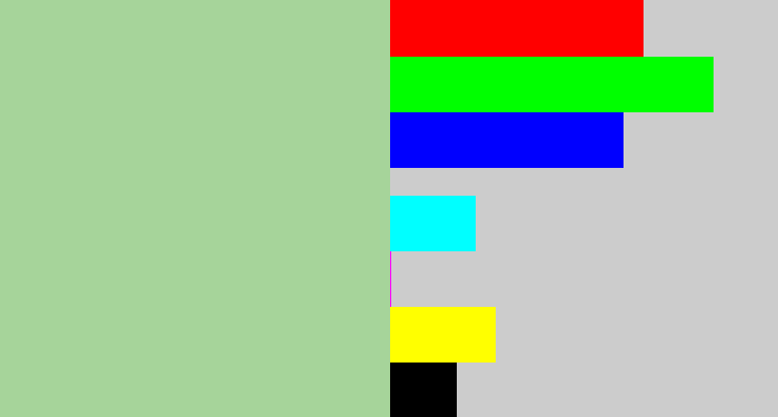 Hex color #a6d49a - light grey green