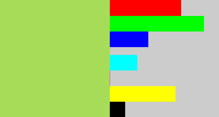 Hex color #a6dc58 - kiwi