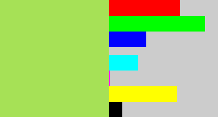 Hex color #a6e156 - kiwi