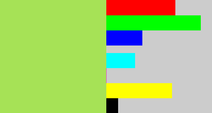 Hex color #a6e256 - kiwi
