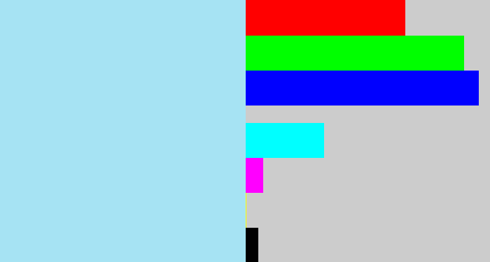 Hex color #a6e3f3 - robin's egg blue