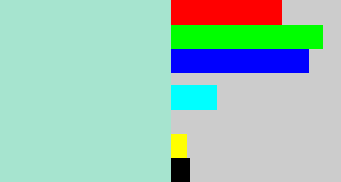 Hex color #a6e4cf - pale turquoise