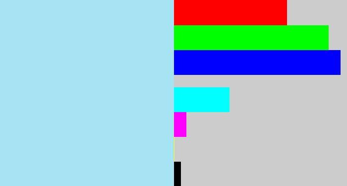 Hex color #a6e4f4 - robin's egg blue