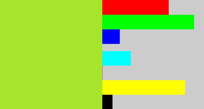 Hex color #a6e52c - yellowish green