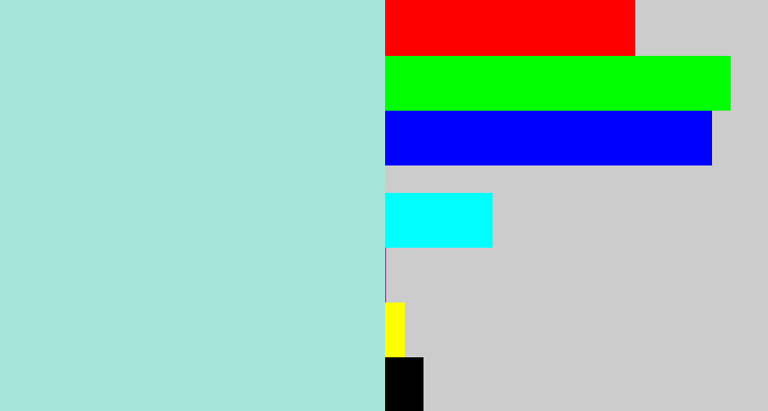 Hex color #a6e5d9 - pale turquoise