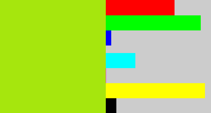 Hex color #a6e60d - yellowish green