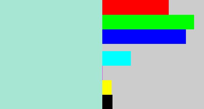 Hex color #a6e6d2 - pale turquoise