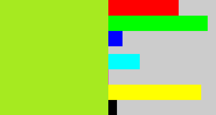 Hex color #a6ea20 - yellowish green
