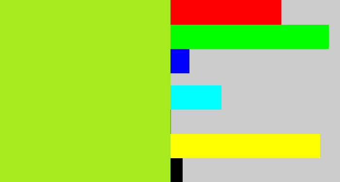 Hex color #a6ec1c - yellowish green