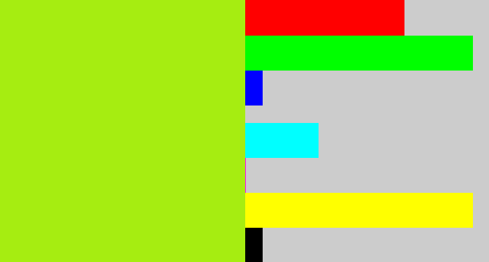 Hex color #a6ed11 - yellowish green