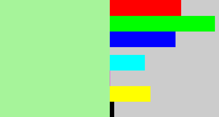 Hex color #a6f49a - pale light green