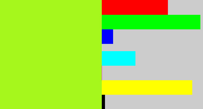 Hex color #a6f71c - lime