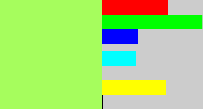 Hex color #a6fd5d - pale lime green