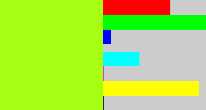 Hex color #a6ff13 - electric lime