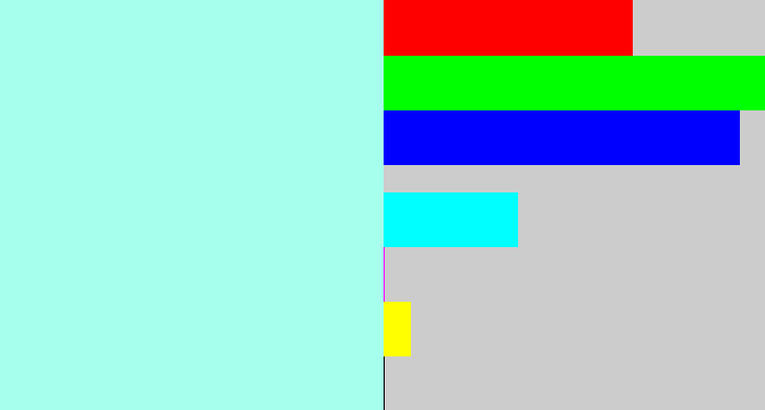 Hex color #a6ffec - light cyan