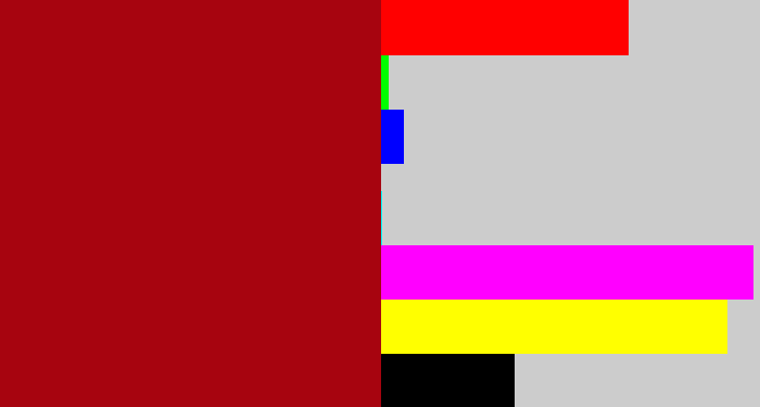 Hex color #a7040f - darkish red