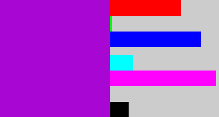 Hex color #a706d3 - vibrant purple
