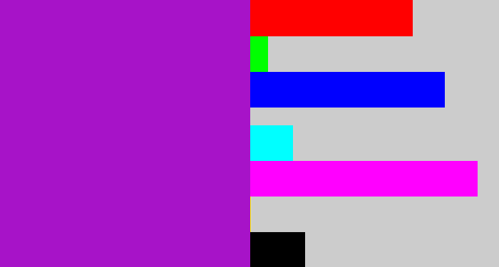 Hex color #a713c8 - barney