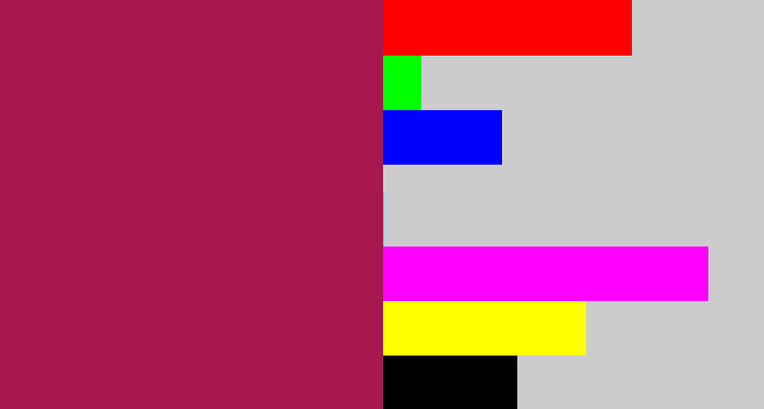 Hex color #a7194e - berry