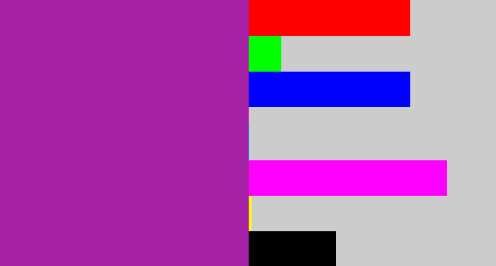 Hex color #a721a6 - barney