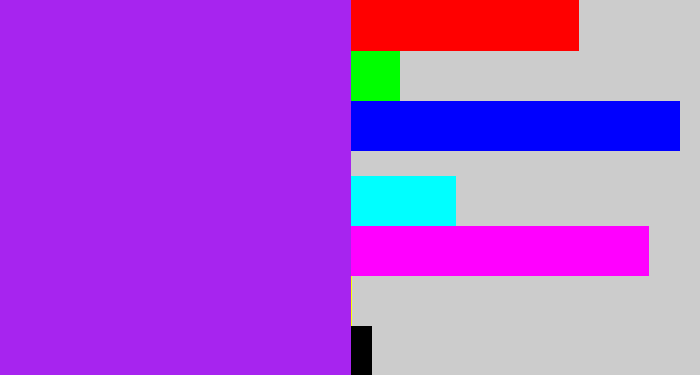 Hex color #a724ef - electric purple