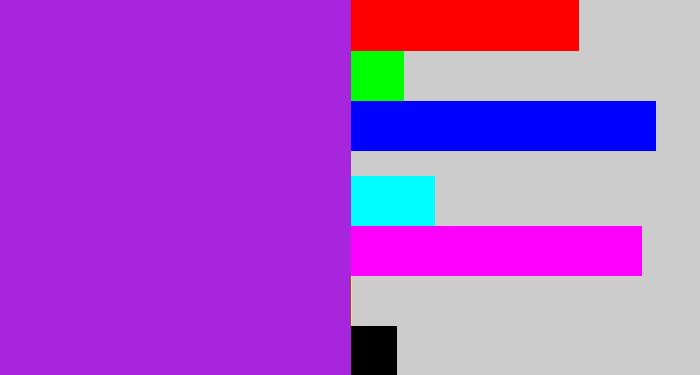 Hex color #a725dd - violet