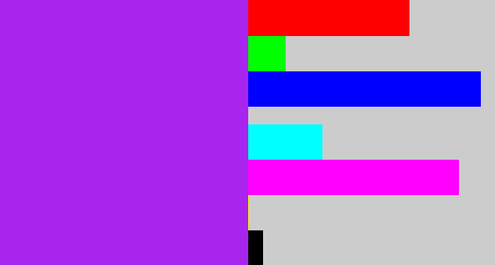 Hex color #a725ef - electric purple