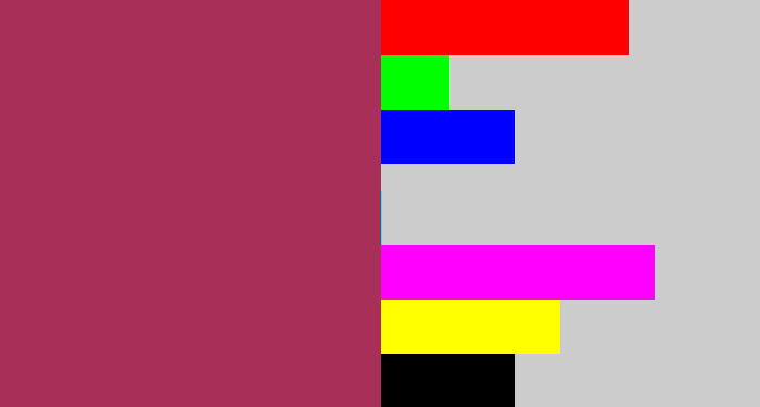 Hex color #a72f58 - light burgundy