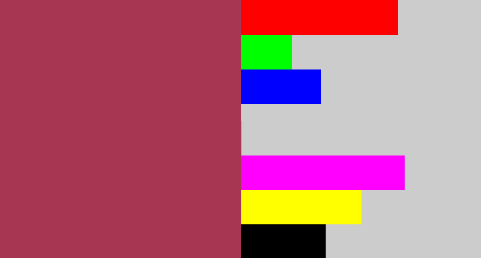 Hex color #a73653 - light burgundy